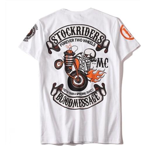 Mens White Short Sleeve Tshirt 2021 Summer New Vintage Flame Skull Printed Cotton T Shirt Men Fashion Oversized Tee Shirt Homme