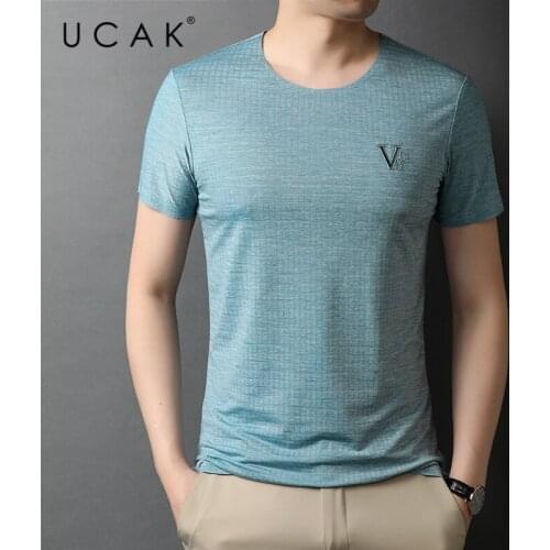 UCAK Brand Classic O-Neck Solid Color Short Sleeve T-Shirts Summer New Fashion Arrivals Streetwear Casual T Shirt Homme U5549