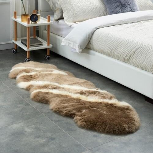 New Arrival Unique design Coast Series 2P 60*180cm sheepskin rug sheep skin carpets for home decor bedroom slide carpet doormat