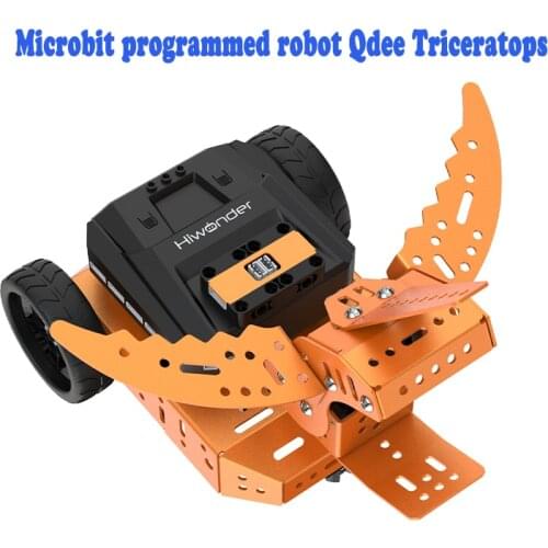 Newest microbit Programmable robot QDEE Triceratops intelligent car/speech recognition/ obstacle avoidance