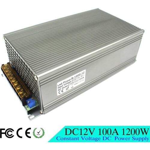 Single Output 12VDC Power Supply Switching 100A 1200W Driver Transformers 110V 220V AC to DC 12V SMPS for strip lamp Light CCTV