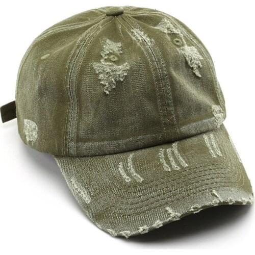 Solid Color Personality Hole Well Washed Baseball Cap Outdoor Mens Sports And Leisure Cap