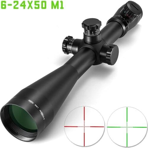 6-24x50 M1 Hunting Optics Scope With Red and Green Dot Fiber Reticle Long Eye Relief Rifle Scopes For Hunting