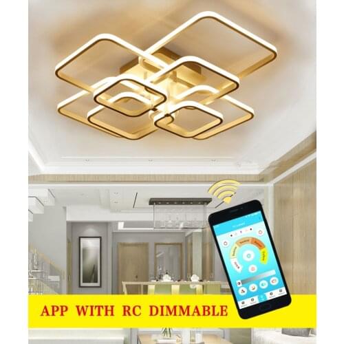 Modern Led Chandelier Rings Living Room Dining Room Bedroom Led Lustres Memory Function Led Ceiling Chandelier Lighting Fixtures