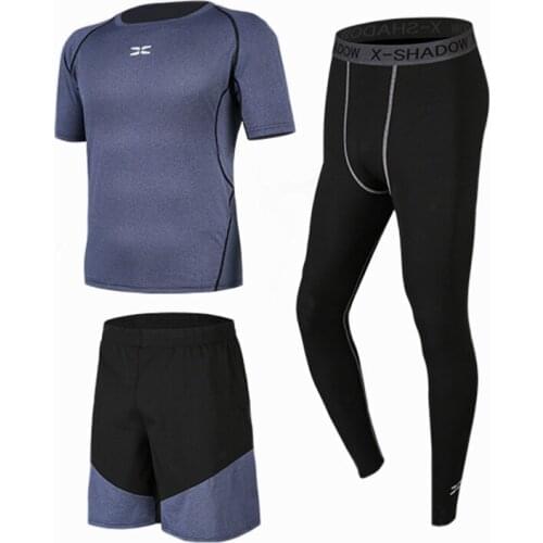 Casual Tracksuit Mens Running Suit Jogger Sports Wear Black 3 Piece Set Fitness Gym Clothes Training Workout Jogging Outfits