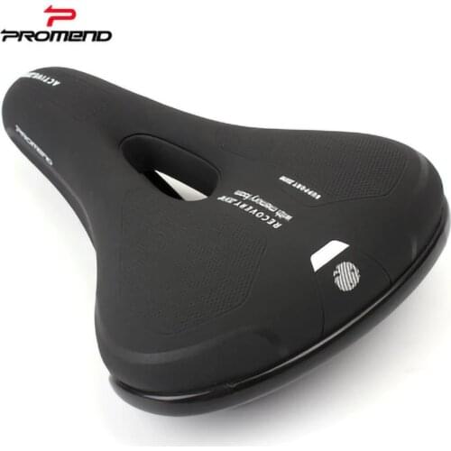 Promend SD-592 Comfort Mountain Road Bicycle Leather Saddle Cycling Seat MTB Bike Accessories Thicken Wide Big Soft Cushion Men