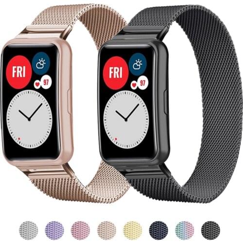 Milanese Loop Strap For Huawei Watch FIT band Accessories Magnetic stainless steel watchband metal bracelet Huawei fit belt Nice