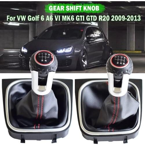 Manual 5 6 Speed Car Gear Shift Lever Hand Ball For Volkswagen VW Golf 6 A6 VI MK6 GTI GTD R20 2009-2013 Gaiter Boot Cover Case