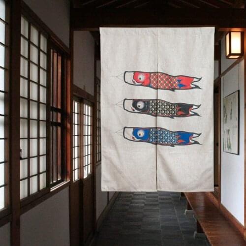 Customized curtain Chinese Japanese style curtain restaurant kitchen partition curtain semi curtain handmade cloth door flag