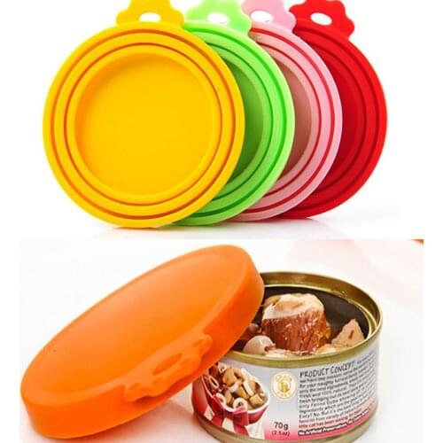 Silicone Pet Canned Lid Sealed Food Can Lid Covers for Puppy Cat Storage Fresh Top Cap Lid for Dogs Cats Feeders Pet Supplies