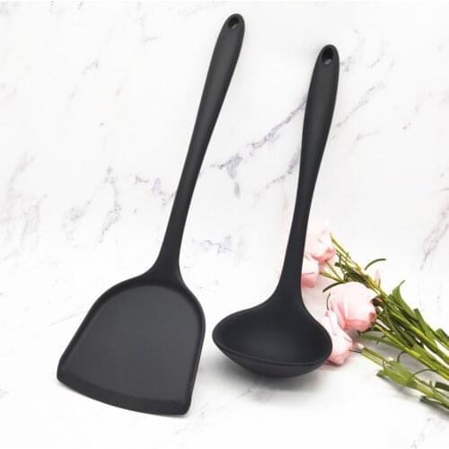 Silicone Wok Turner Stir Fry Spatula Big Soup Spoons Large Soup Scoops Long Handle Cooking Scoop