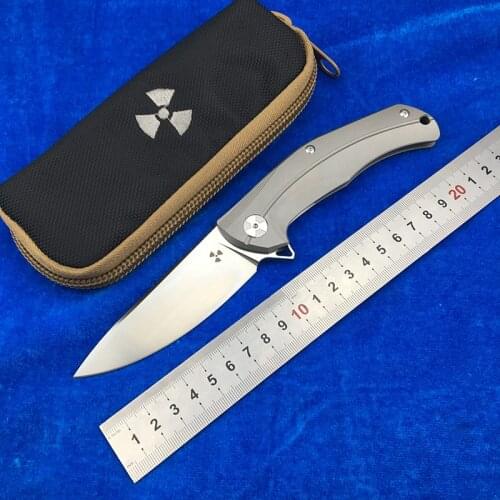 LEMIFSHE JK3215Ti Flipper D2 steel blade Titanium handle outdoor camping hunting pocket kitchen fruit folding knife EDC tool
