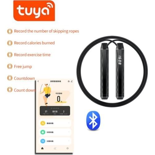 Tuya Bluetooth-compatible Tuya Smart Training Skipping Rope APP Data Record Adjustable Wear-resistant Rope Jumping LED Display