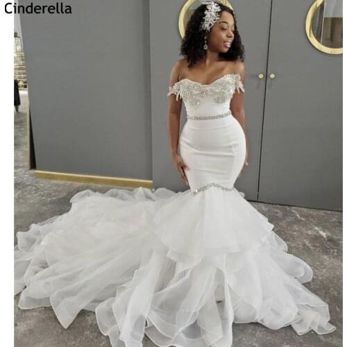 Crystal Wedding Dresses Sweetheart Mermaid Sweep Train Tulle Crystal Wedding Dresses Lace Up Back Bridal Gowns vestido de noiva