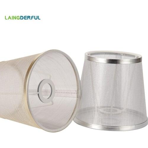 Simple Style Handmade Lamp Shade Modern Transparent Lampshade Golden Silver Colors Light Shade for E14 Chandeliers Wall Lights