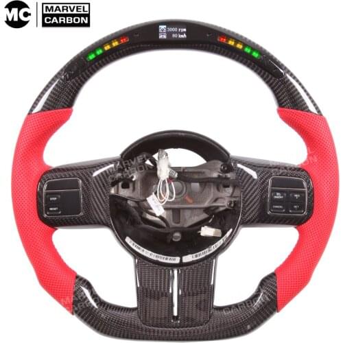 LED Performance Steering Wheel Display Compatible for Jeep Wrangler + 100% Real Carbon Fiber