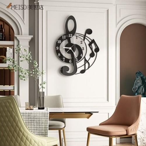 Horloge murale Vintage Wall Clock Decorative Modern Design Black Living Room Luxury Sticker 3D Acrylic Mirror Kitchen Silent