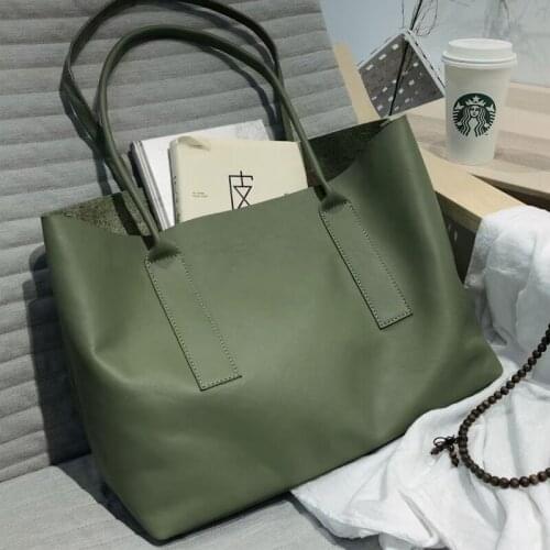 High-Quality Leather Tote Shopping Bag Niche Fashion Original Design Large-Capacity Soft Top Layer Cowhide Luxury Sense