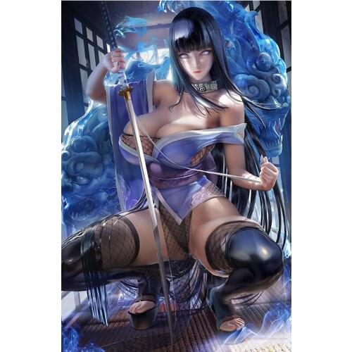 Japanese Anime Characters Canvas Art Posters and Prints Sexy Girl Ninja Hinata Wall Pictures for Bedroom Decoation Paintings
