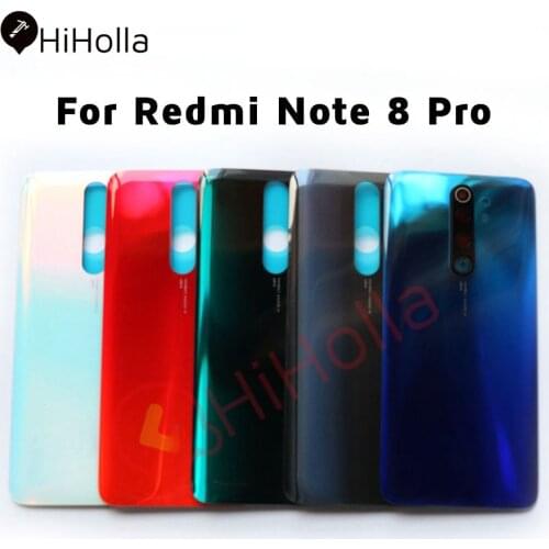 NEW for Xiaomi Redmi Note 8 Pro Back Battery Glass Cover Rear Housing Door Case For Redmi Note 8 Pro Back Cover+Camera Lens