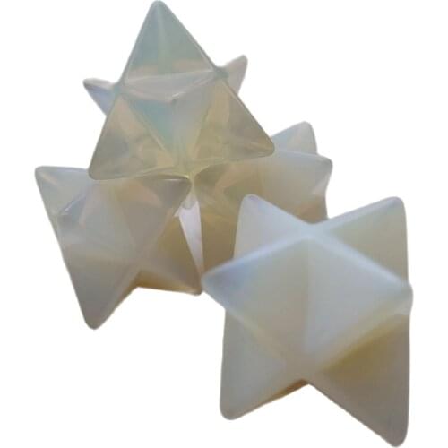 2pcs Natural opal Quartz crystal Stone Merkaba Healing natural stones and minerals