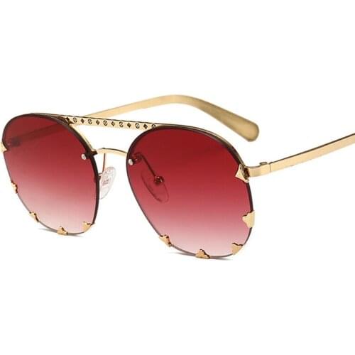 2018 Sunglasses Women Men Oversize Shades Unisex Metal Frame Brand Design Vintage Round Lens Sexy Sun Glasses Eyewear