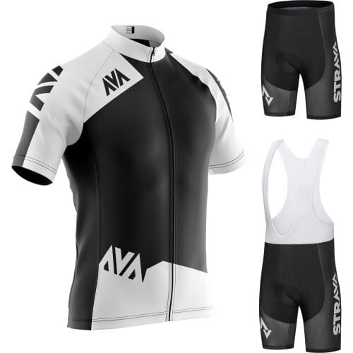 2021 STRAVA pro team Cycling Jersey Men Set Bib Shorts Set Summer Mountain Bike Bicycle Suit Bicycle Racing Uniform Clothes