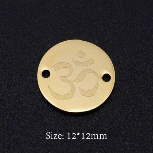 5pcs/lot Om Yoga 316L Stainless Steel DIY Connector Charms Wholesale For Bracelets Making High Polish Factory Price