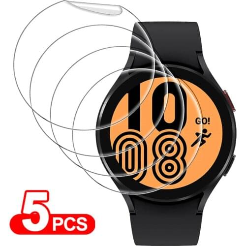 5pcs Screen Protector for Samsung Galaxy Watch 4 44mm 40mm Soft Protective Film for Galaxy Watch 4 Classic 46mm 42mm