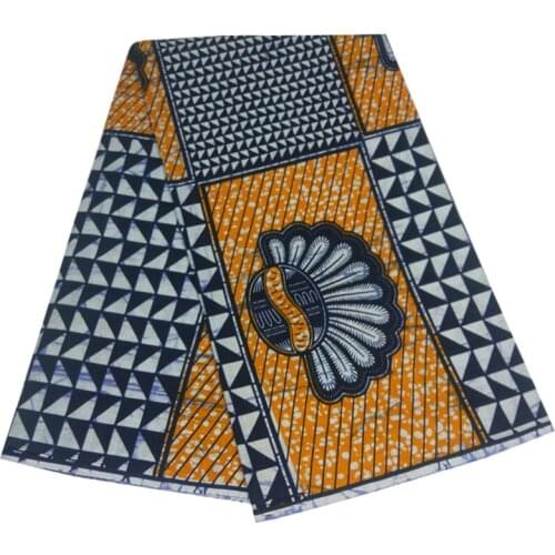 Ankara Style African Wax Dye Prints 100%High Quality Veritable Soft Breathable Nigerian Dress Material For Sewing 6 Yard LB 4-39