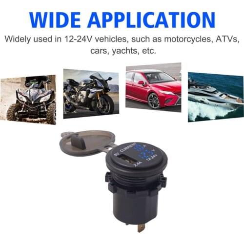 3in1 Voltmeter Ammeter Combine Car USB Fast Charger Motorcycle Combination Modification Auto Phone Power Adapter Accessories