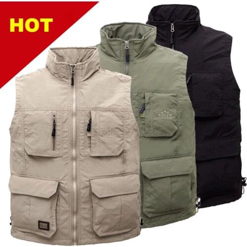 Outdoor Quick-drying Mens Vest Multi-function Photography Mountaineering Fishing Camping Hunting Golf Vest All Seasons