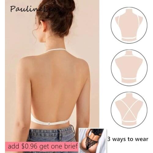 3 Styles Sexy Bra Beauty Back U-Shape Big Size Tube Tops Bh Open Backless Cut Lingerie Underwear Wireless Lace Seamless Bralette