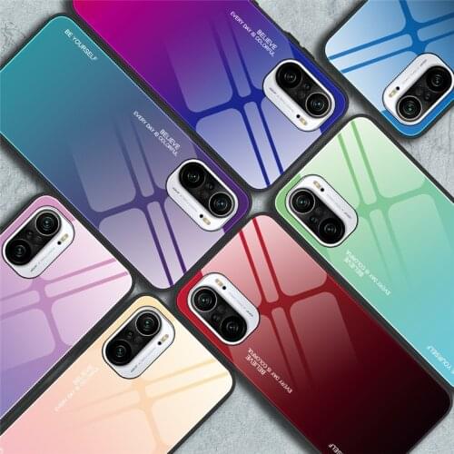 Tempered Glass Case For Xiaomi POCO F3 X3 NFC M3 Pro 5G Redmi Note 10 9 Pro Max 6 7 8A 9s Gradient Cover Fundas Capa X3pro Case