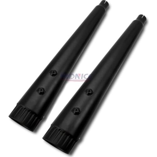 Black Megaphone Mufflers Exhaust Pipes Slip-On For Harley Touring Road King Ultra Street Glide 206 below