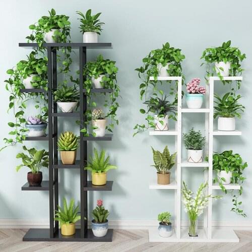 Flower shelf home multi-storey indoor space wrought iron flower stand multi-layer living room balcony flower pot shelf