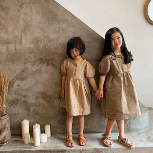 Girls Short Dresses Childrens Clothing 2 To 8 Years Summer Kids Cotton Dresses Children Clothing Korean Girl One-Piece 2-6 Year