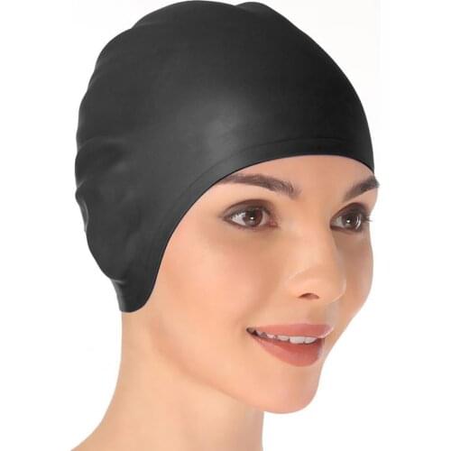 Swim Elastic Put on Easily Silicone Silicone Swimcap Long Hair for Training Comfortable child Portable firm