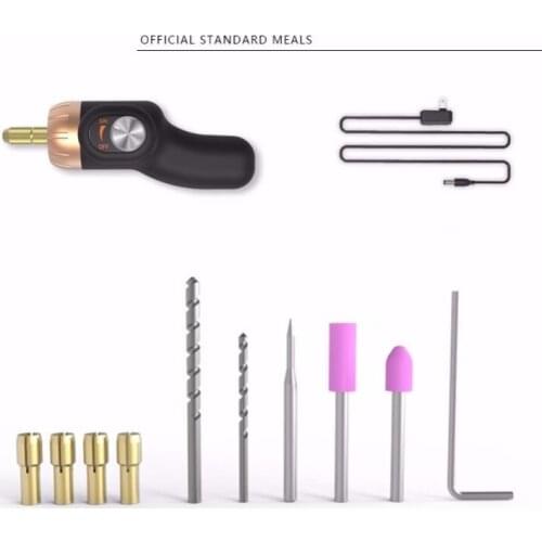 Electric Rotary Engraving Tool 24W Adjustable Speed Polisher with 10pcs Rotary Accessory Kit Grinding Cleaning Tool Kit