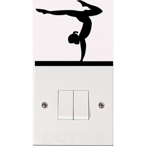 Gymnast Fashion Livingroom Decor Wall Sticker Decoration Switch Decal 6SS0369