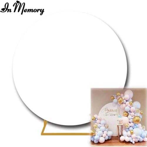 InMemory Pure White Round Backdrop Cover Birthday Baby Shower Wedding Photocall Boda Custom Background Circle Banner Elasic