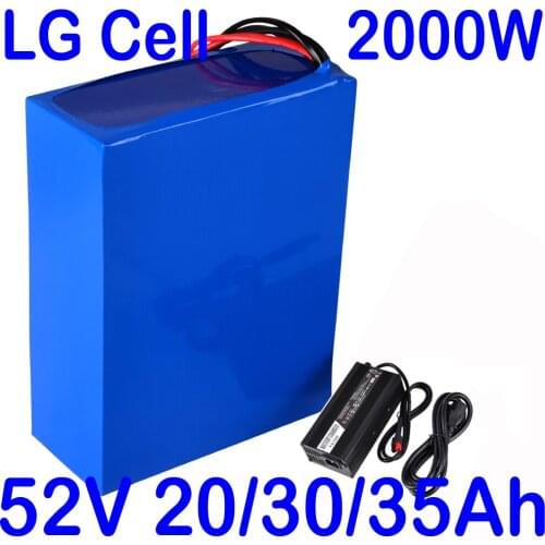 52V lithium battery 52v 35ah electric bike battery 51.8V 52V 34AH 30AH lithium ion battery use LG cell with 50A BMS+5A charger