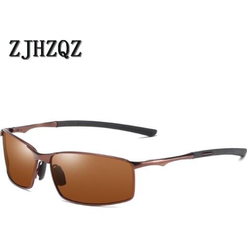 Mens Photochromic Polarized Sunglasses for Sports Outdoor Driving Fishing Golf Eyeglasses Women Metal Frame Drivier Sun Glasses