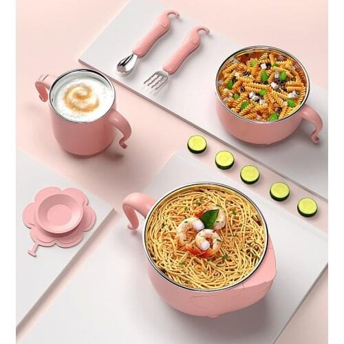 Baby Food Feeding Set Kids Tableware Thermal Stainless Steel Bowl Silicone Spoon Fork Toddler Cup Insulated Sucker