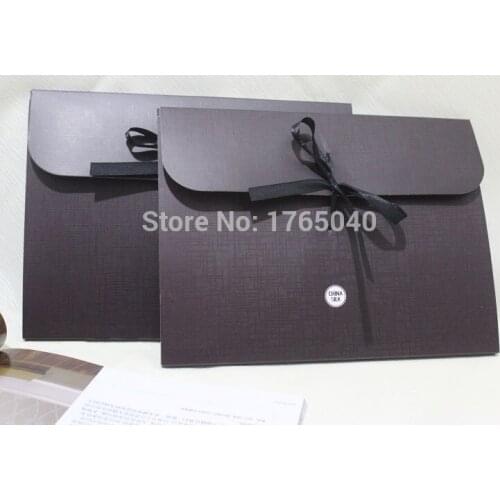 Wholesale 24*18*0.8cm brown Kraft paper bag Kerchief Handkerchief Silk scarf packing boxes card gift Envelope box 200pcs/llot