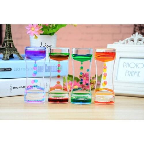 Floating Color Mix Illusion Liquid Oil Hourglass Timer Clock Motion Visual Slim Timer Liquid Ornament Desk Crafts Decoration