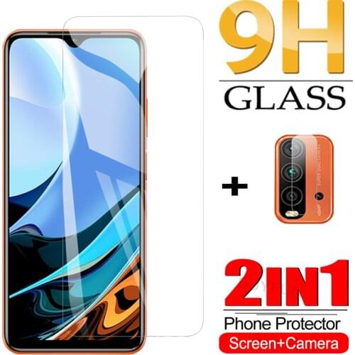 Transparent Glass Screen + Camera 2-IN-1 For Xiaomi Redmi 9T 9t Screen Protector On For redmi note 9t screen Lens Tempered Glass