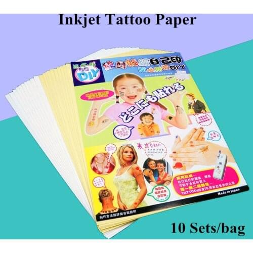 Blank Temporary Tattoo Paper A3 Size (50sets/lot) Fake Tattoo Men waterproof inkjet transfer paper Female Tattoos DIY Art