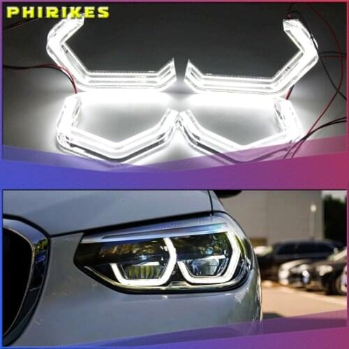 LED Angel Eyes M4 Style Iconic For BMW 2 3 4 Series F30 F31 F32 F34 E90 E60 F10 F80 F82 F83 Xenon/Halogen Lens Headlight DTM DRL