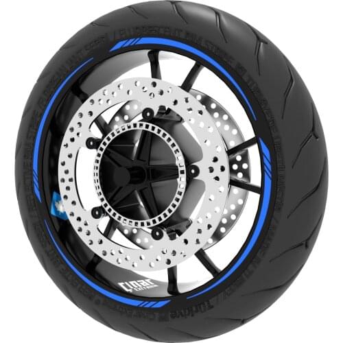 Reflective Blue Sharp Rim Tape Wheel Stripes Decals Sticker CinarExtreme